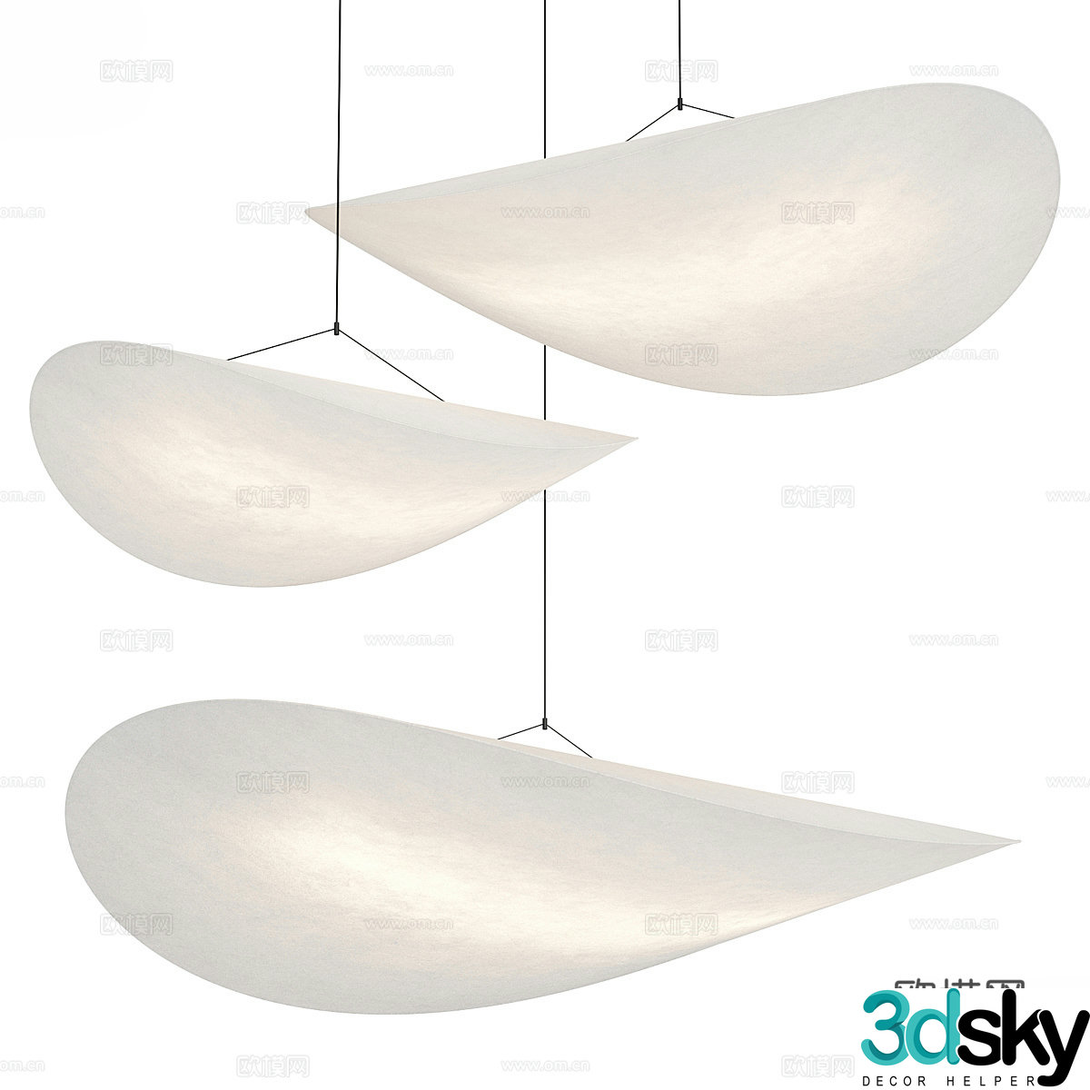 New Chinese craft chandelier 3D model