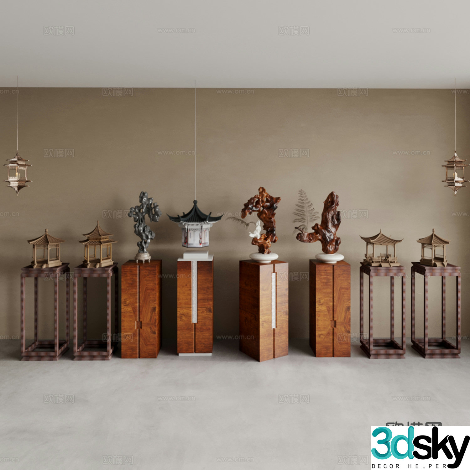 Root carving ornaments Chinese decorative ornaments 3D model