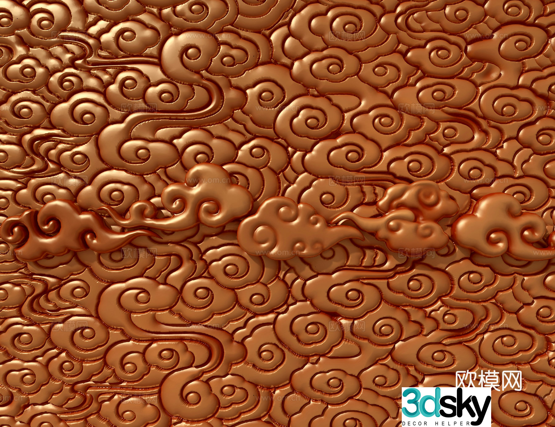 Cloud pattern relief 3d model
