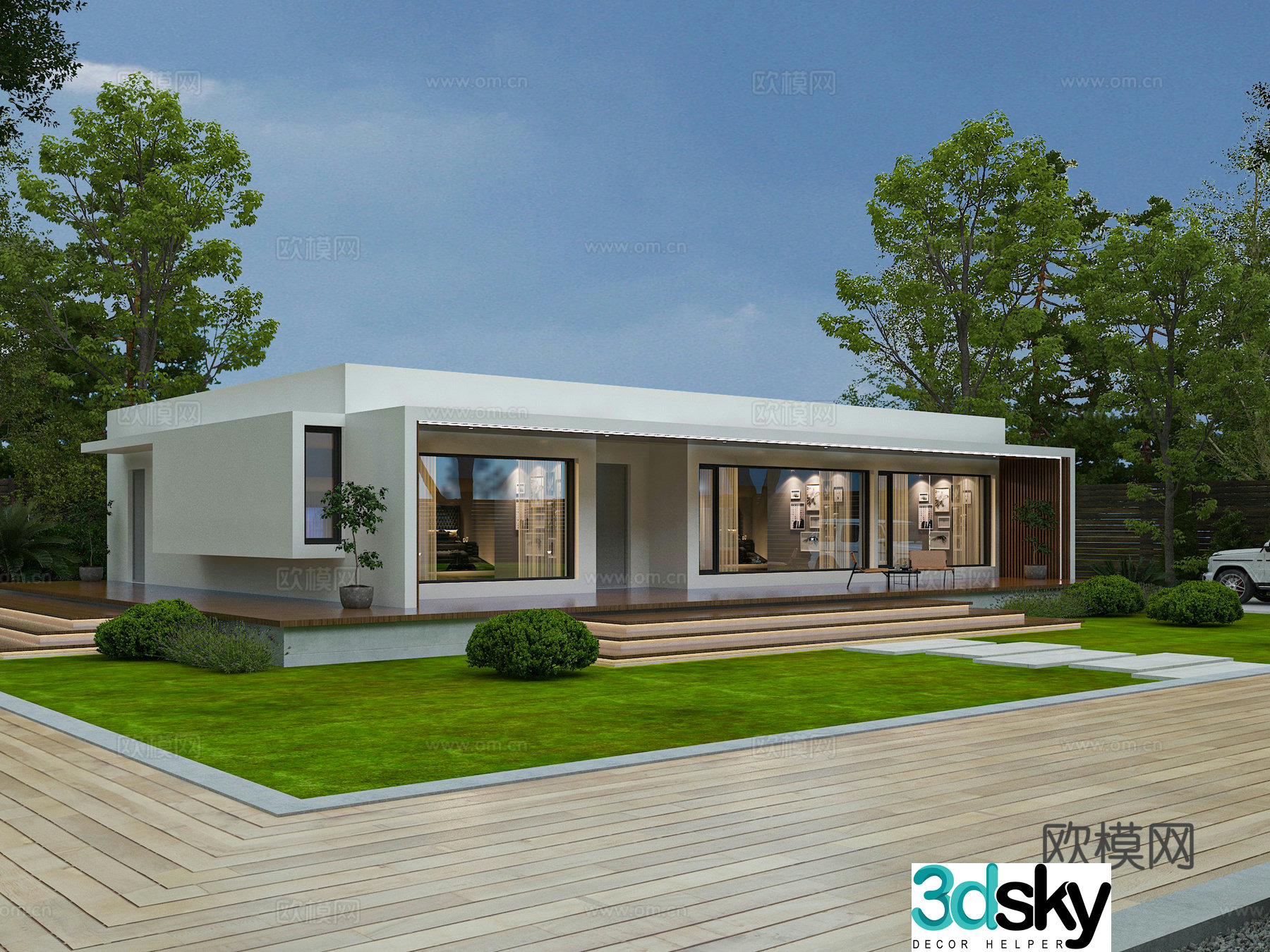 Modern single-family villa 3d model