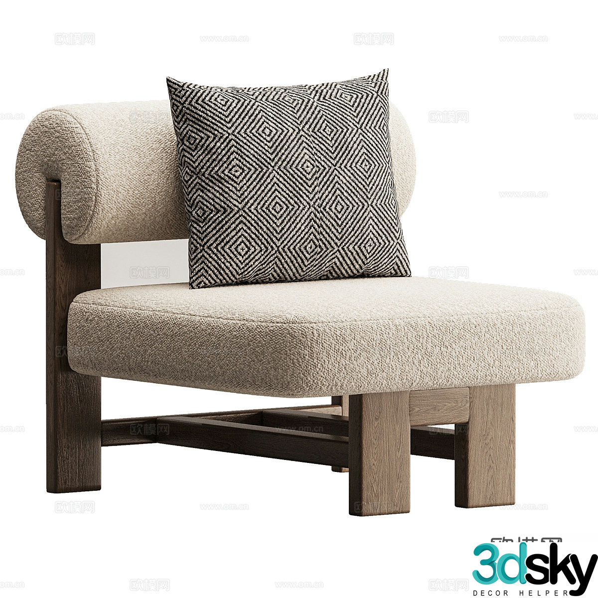 New Chinese casual chair 3D model