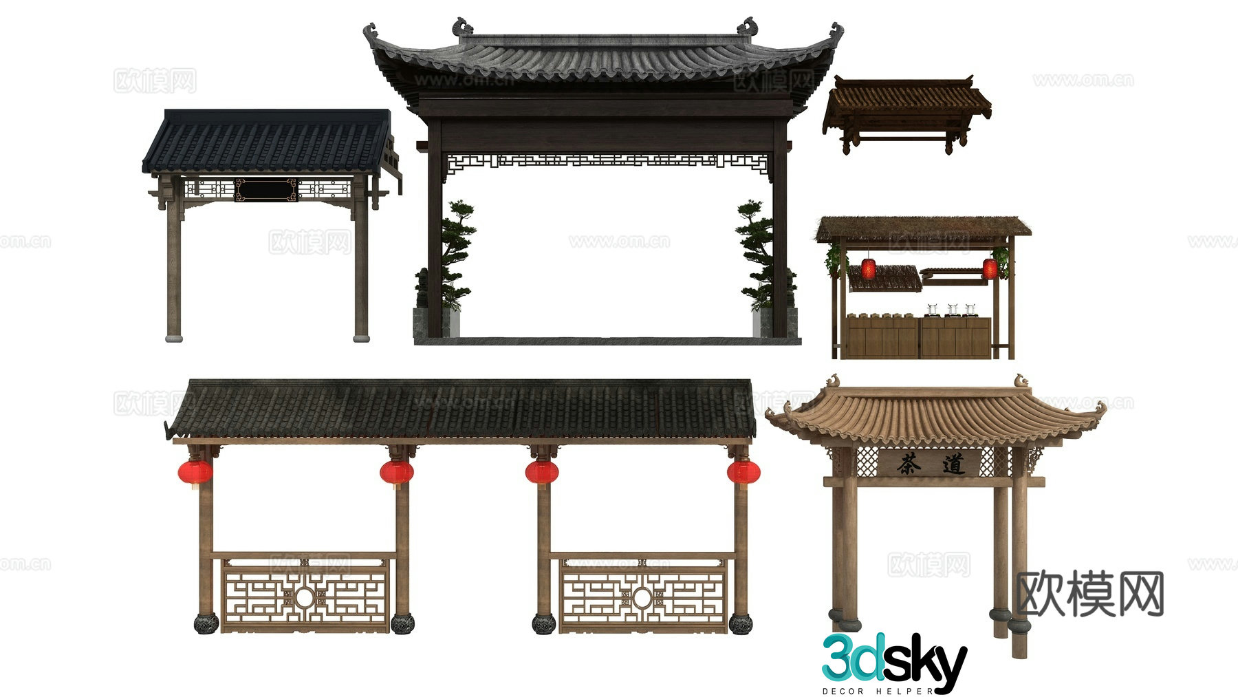 Chinese door head 3D model