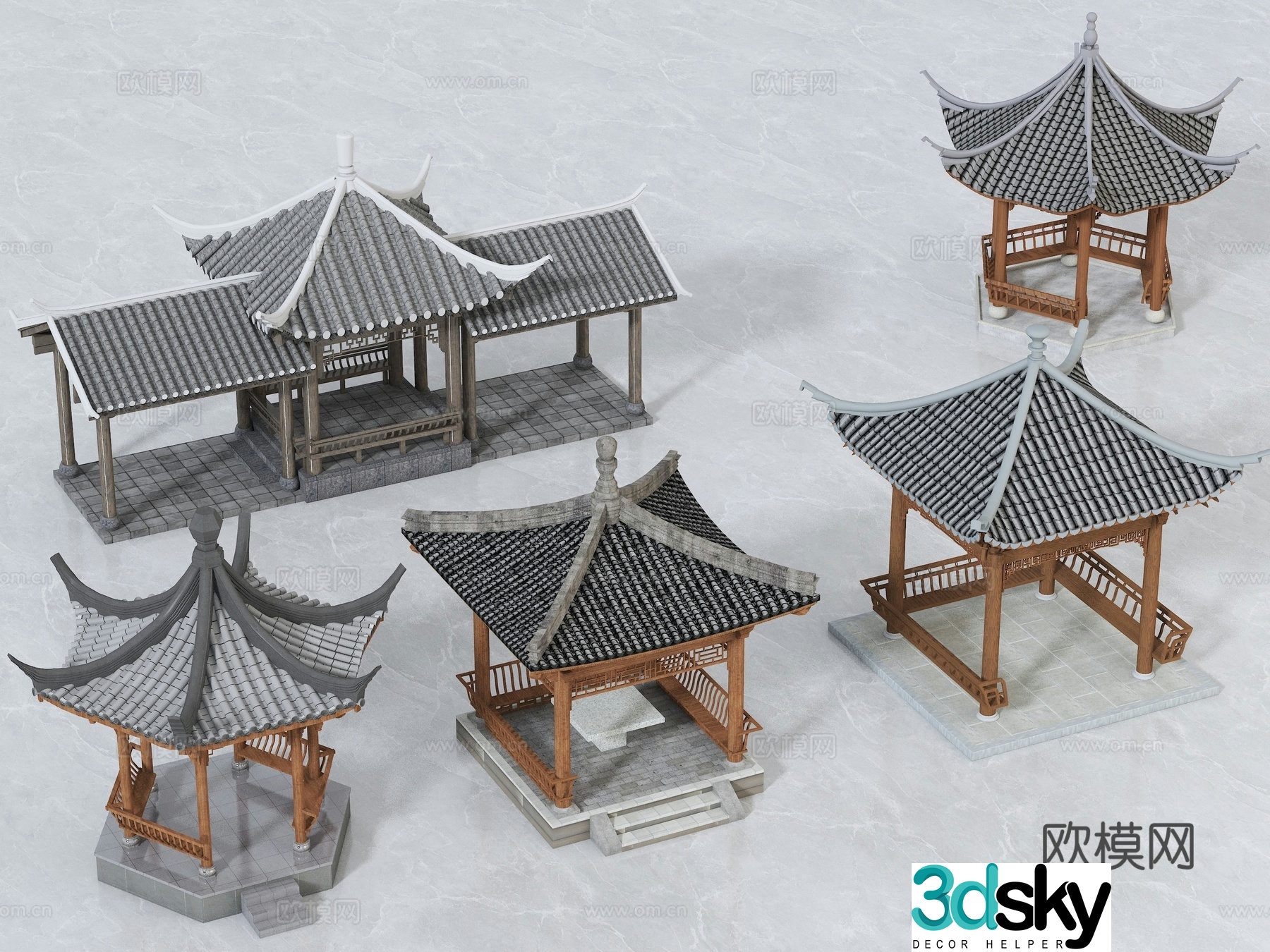 Chinese pavilion 3d model