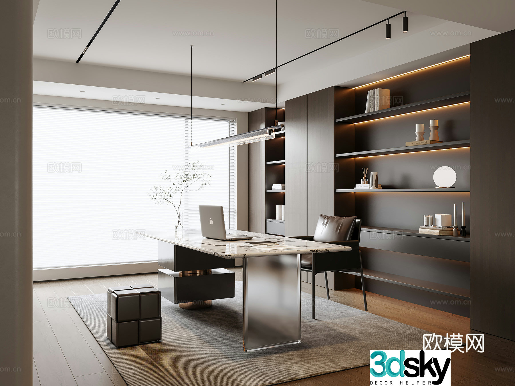 Modern Italian home study 3D model