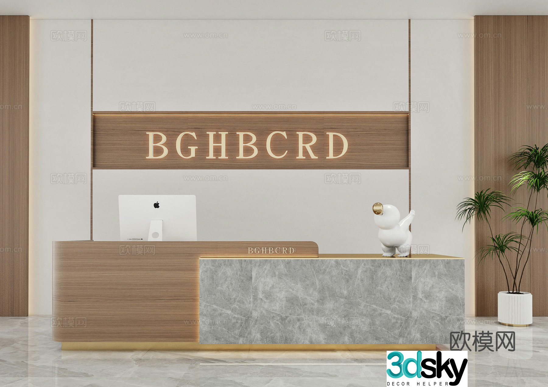 Modern front desk company front desk beauty salon front desk hotel front desk cashier desk service desk 3d model