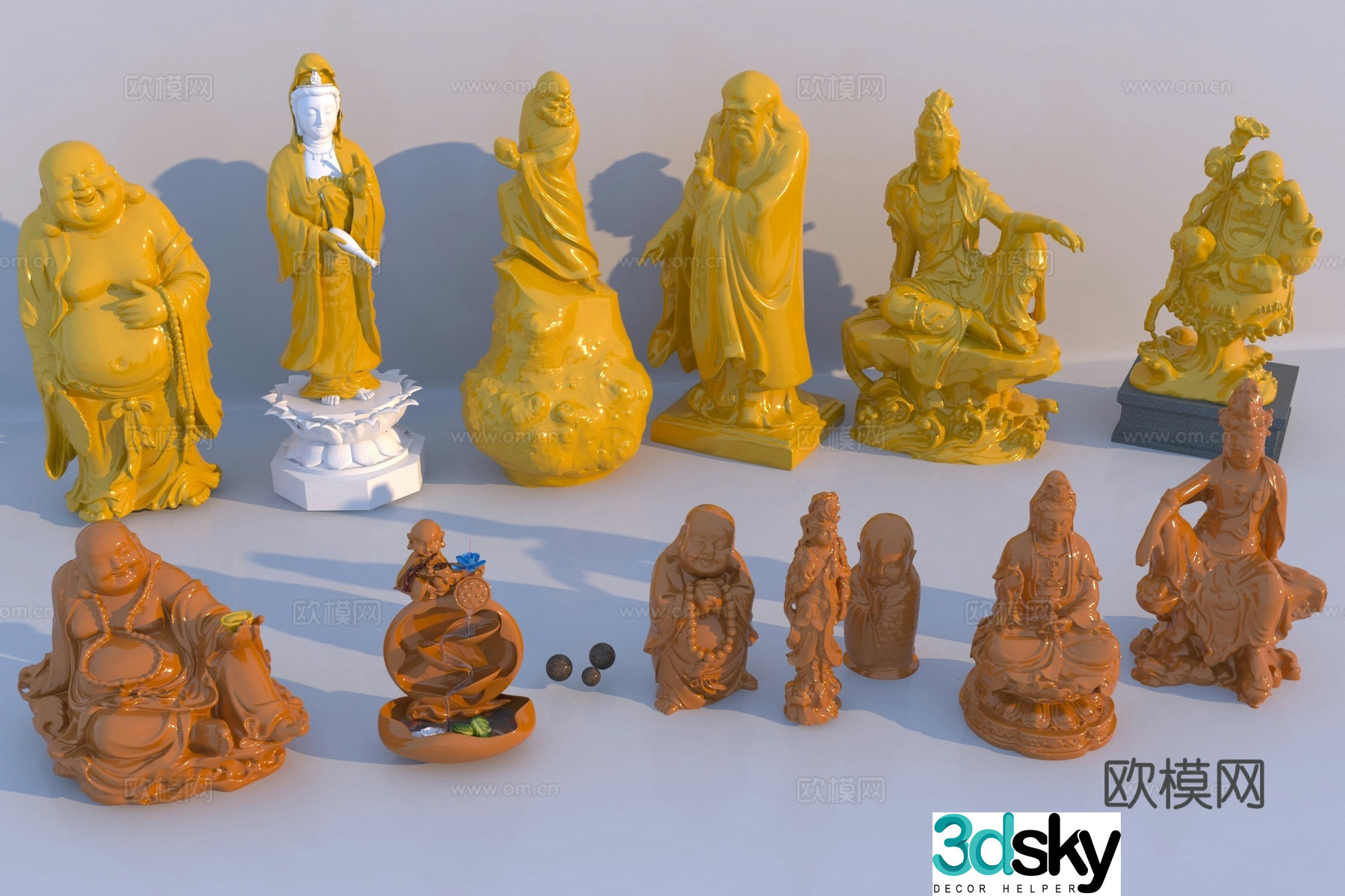 Chinese Buddhist sculpture sketch 3d model