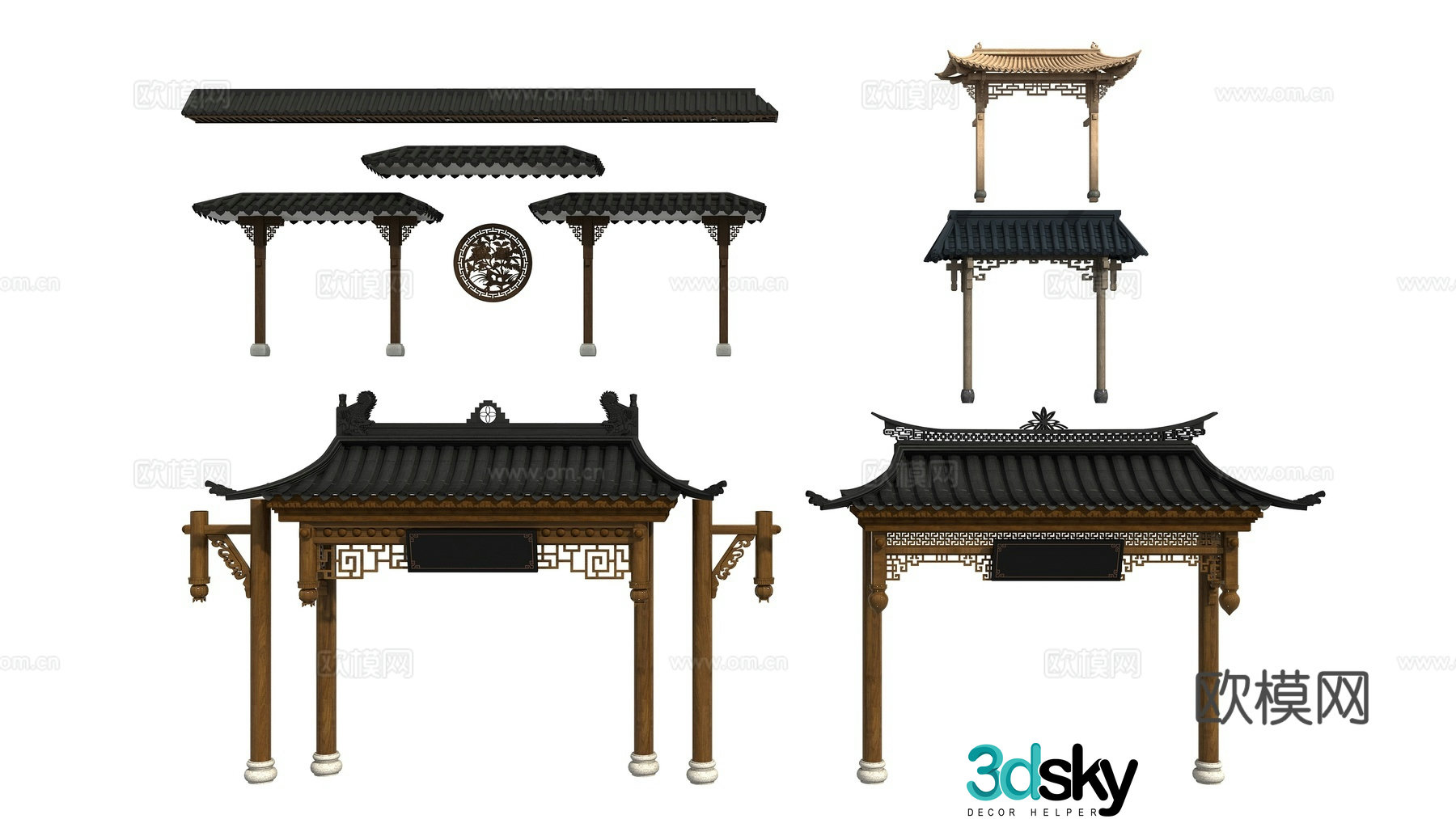 Chinese door head 3D model