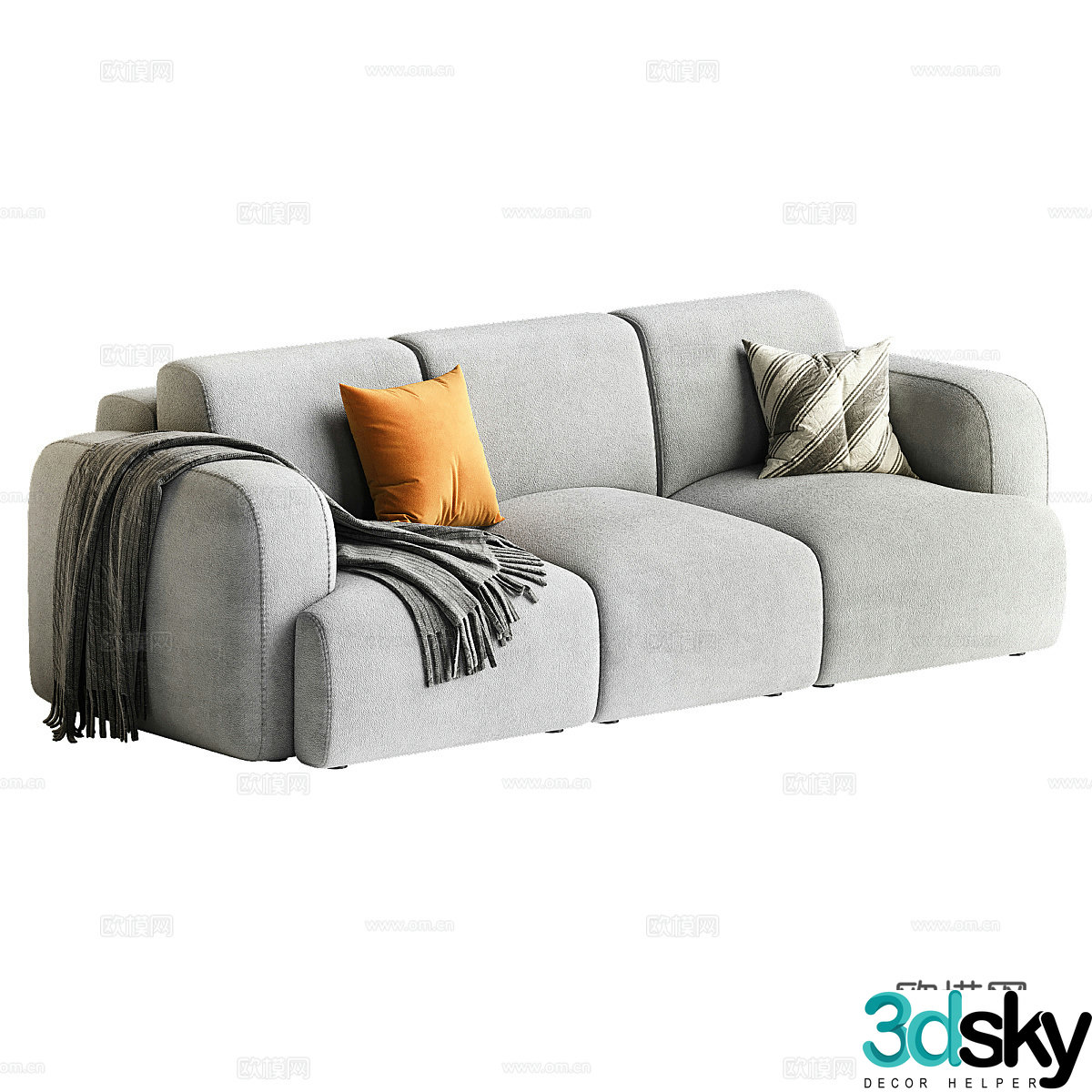 Three-person sofa 3d model