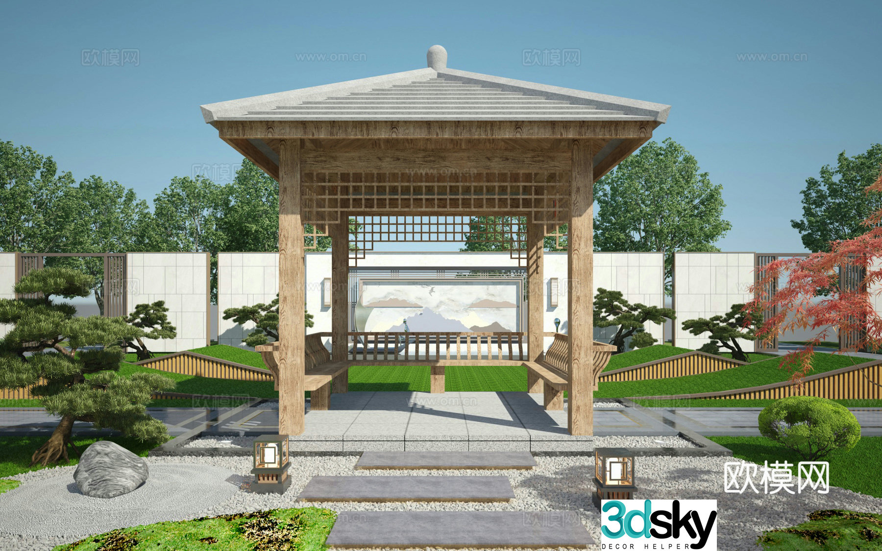 New Chinese style pavilion 3d model