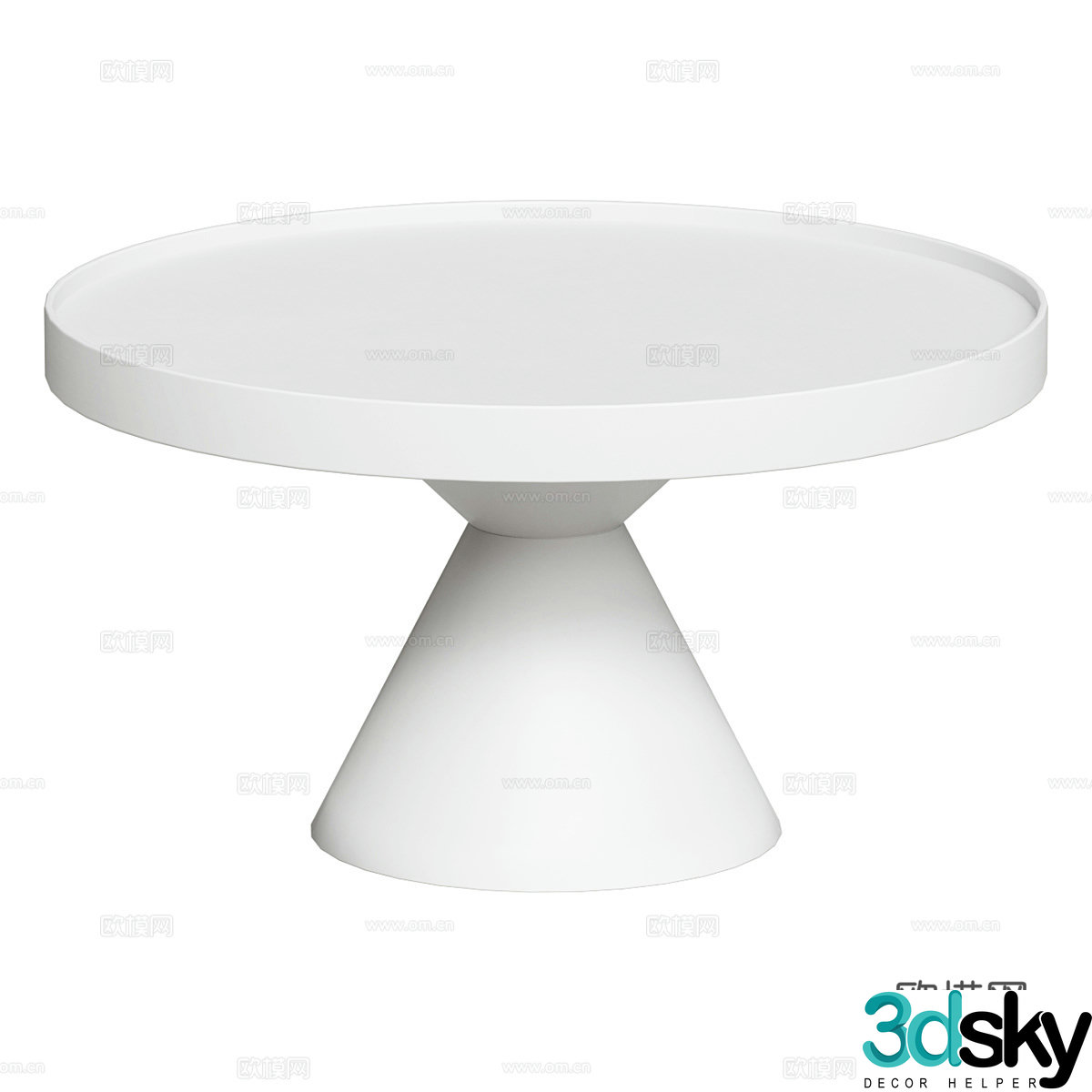 Modern round table round table corner table 3d model