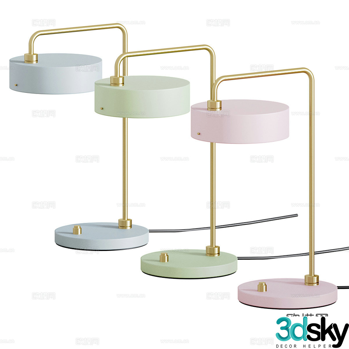New Chinese cartoon desk lamp 3D model