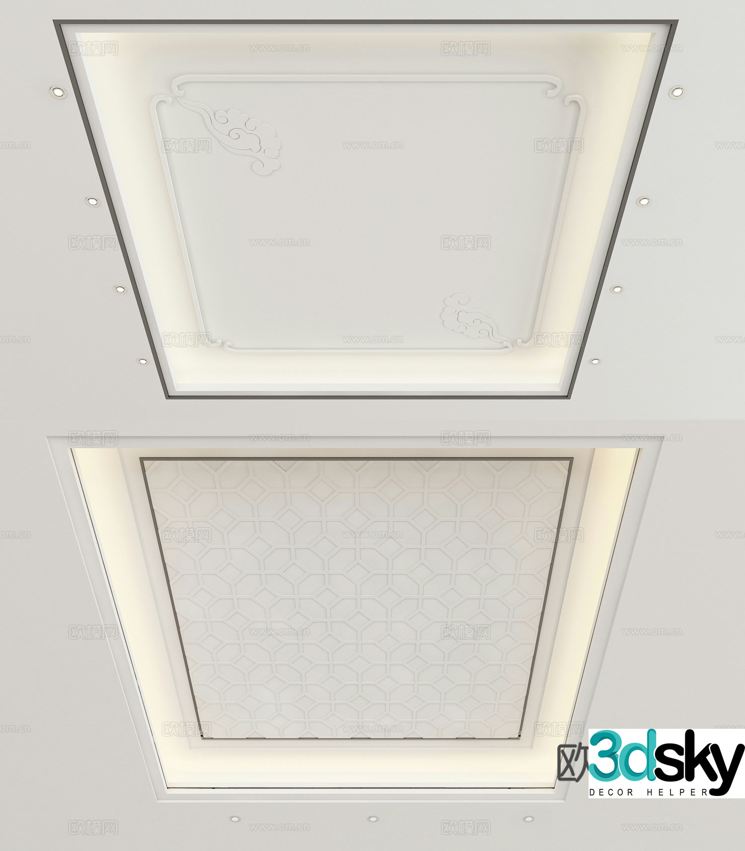 New Chinese style ceiling 3D model