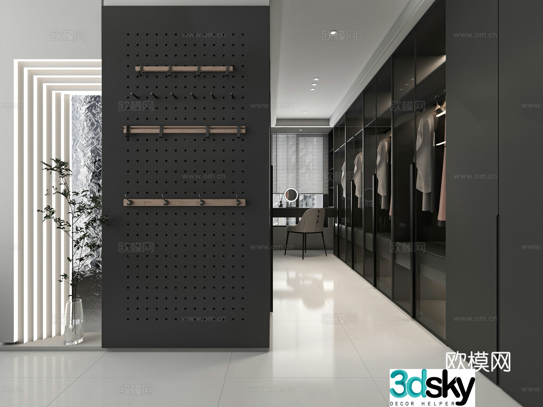Modern cloakroom 3d model