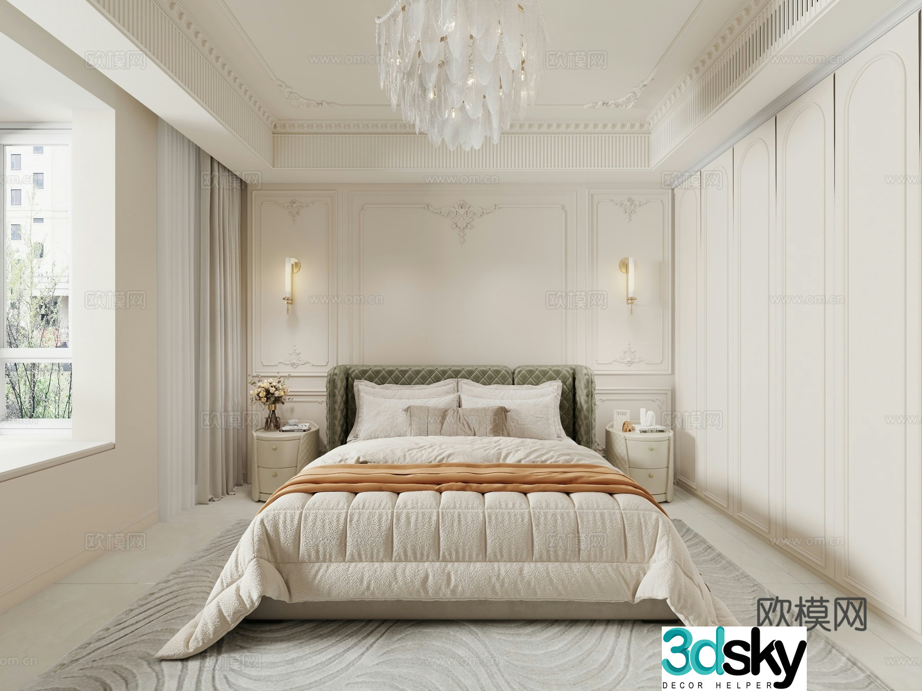 American bedroom 3d model