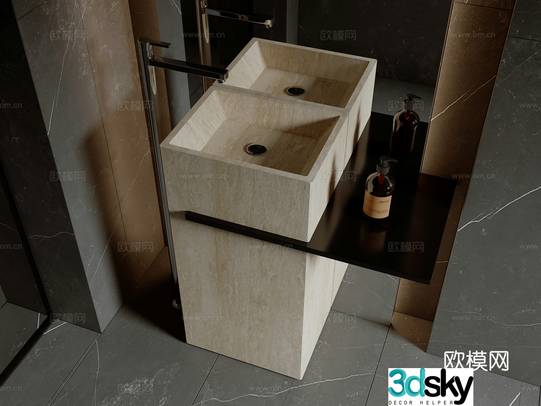 Modern minimalist handwashing 3D model