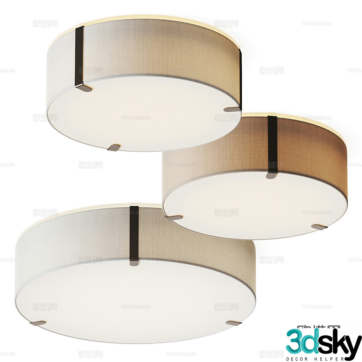 New Chinese ceiling light 3D model