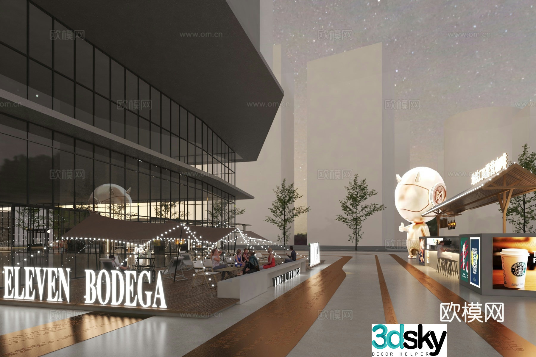 Modern cafe 3d model