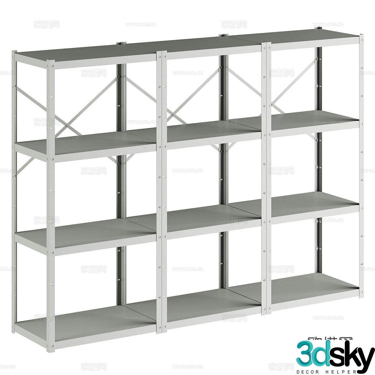 Modern container shelves 3d model