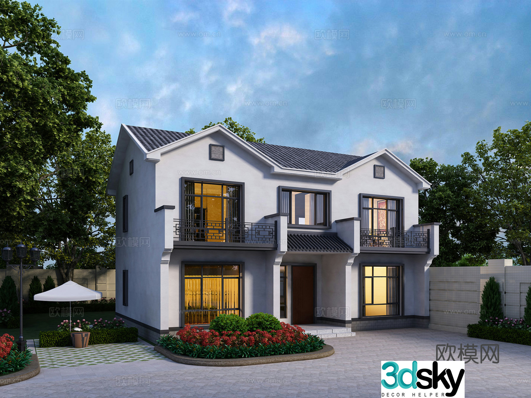 New Chinese style villa 3d model
