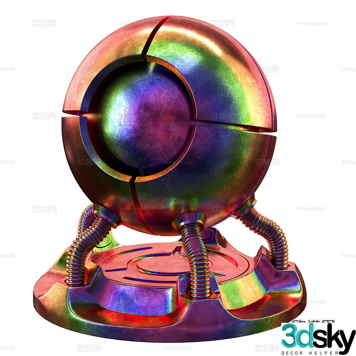 Rainbow metal material 3d model