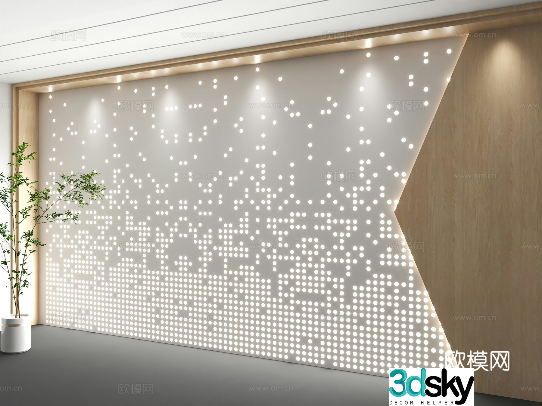 Modern background wall Entrance background wall Front desk background Punch background wall Random hole background wall 3d model