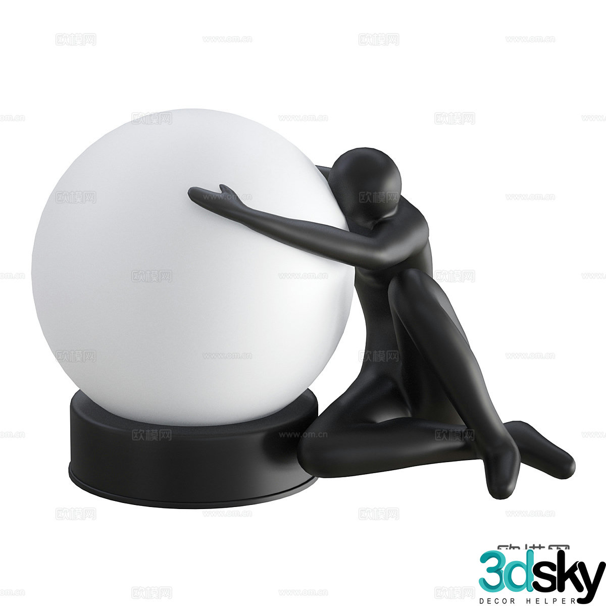 Modern art desk lamp 3d model
