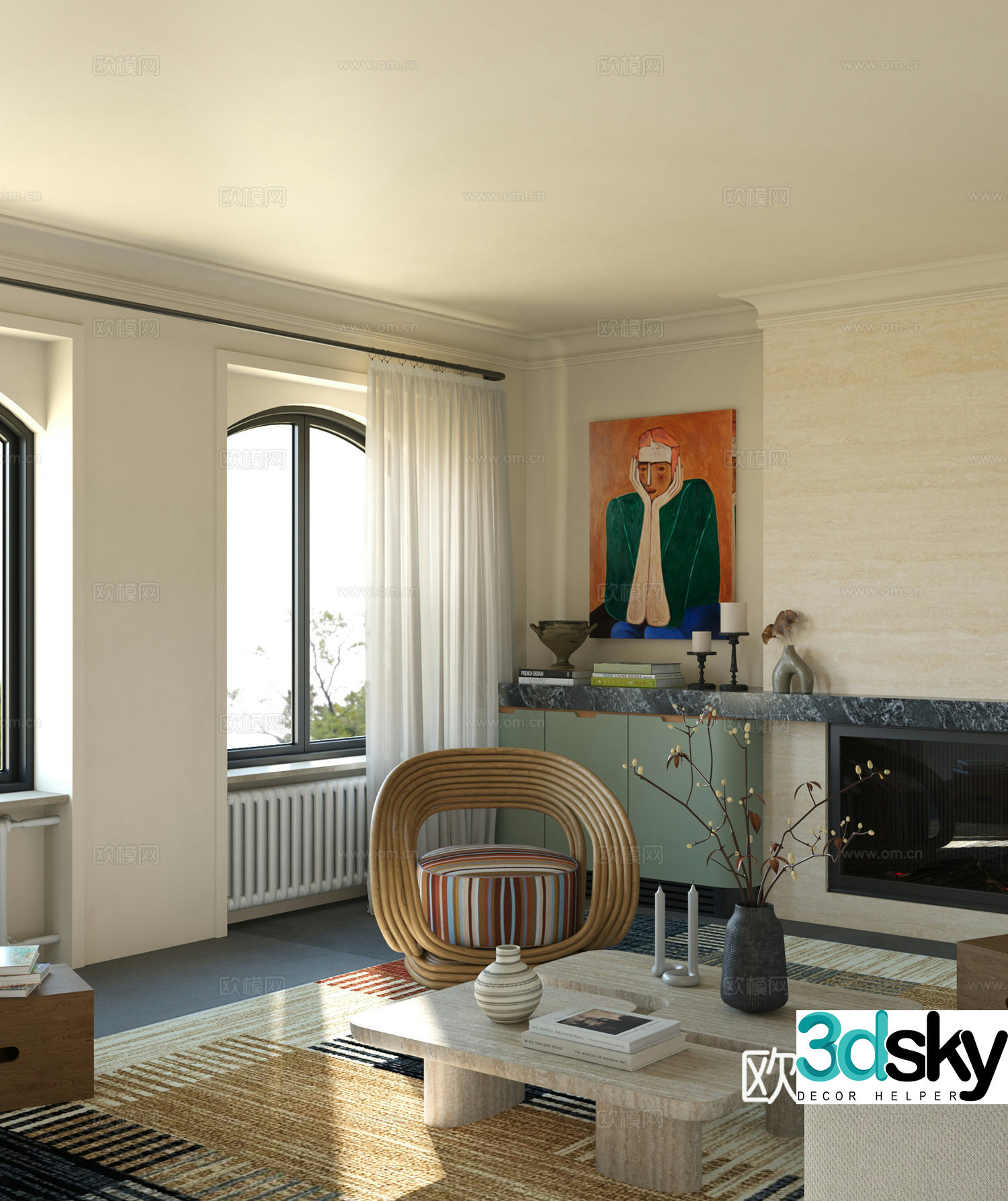 Modern living room 3d model