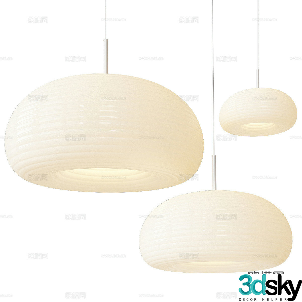 New Chinese lantern chandelier 3d model
