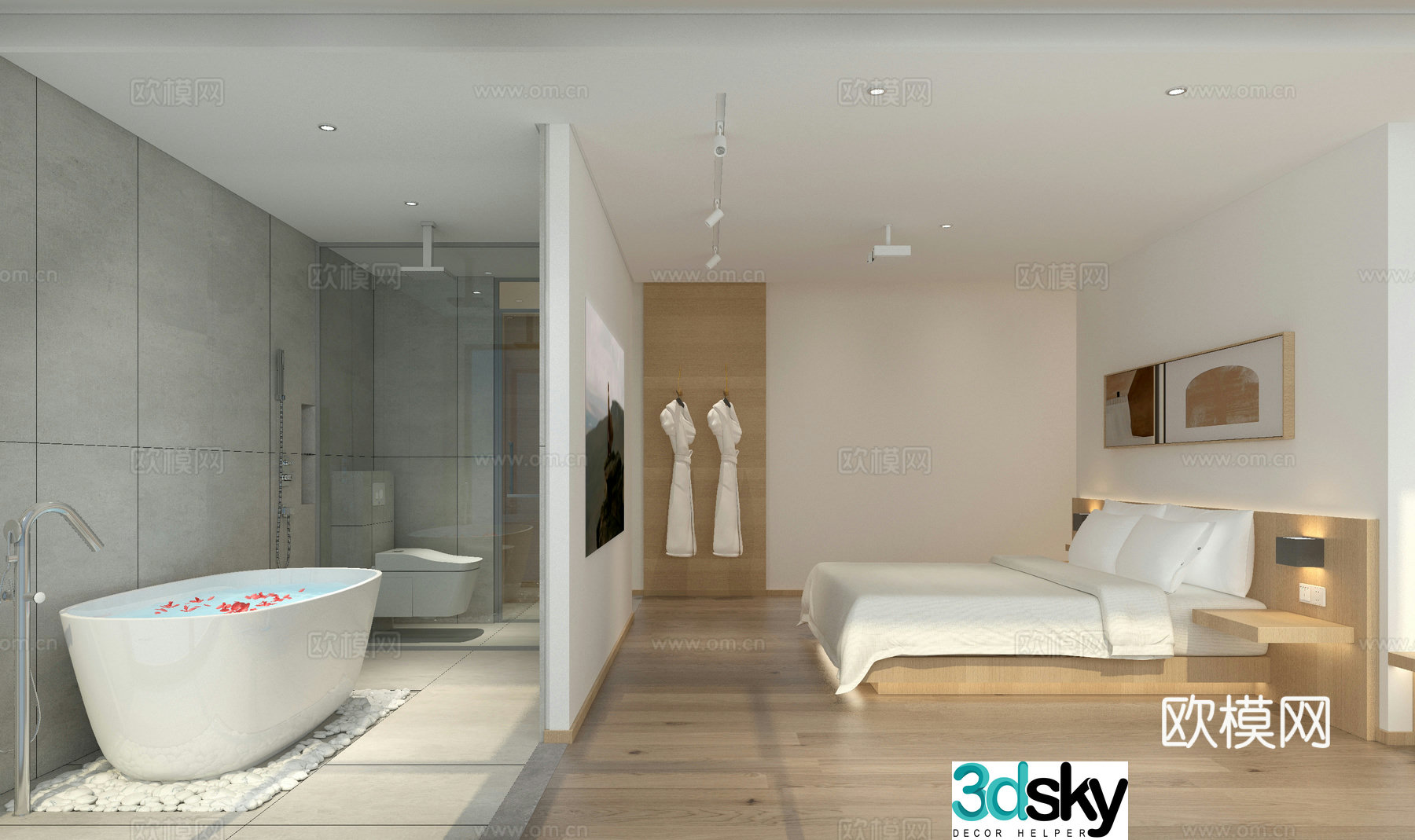 Modern guest room 3d model