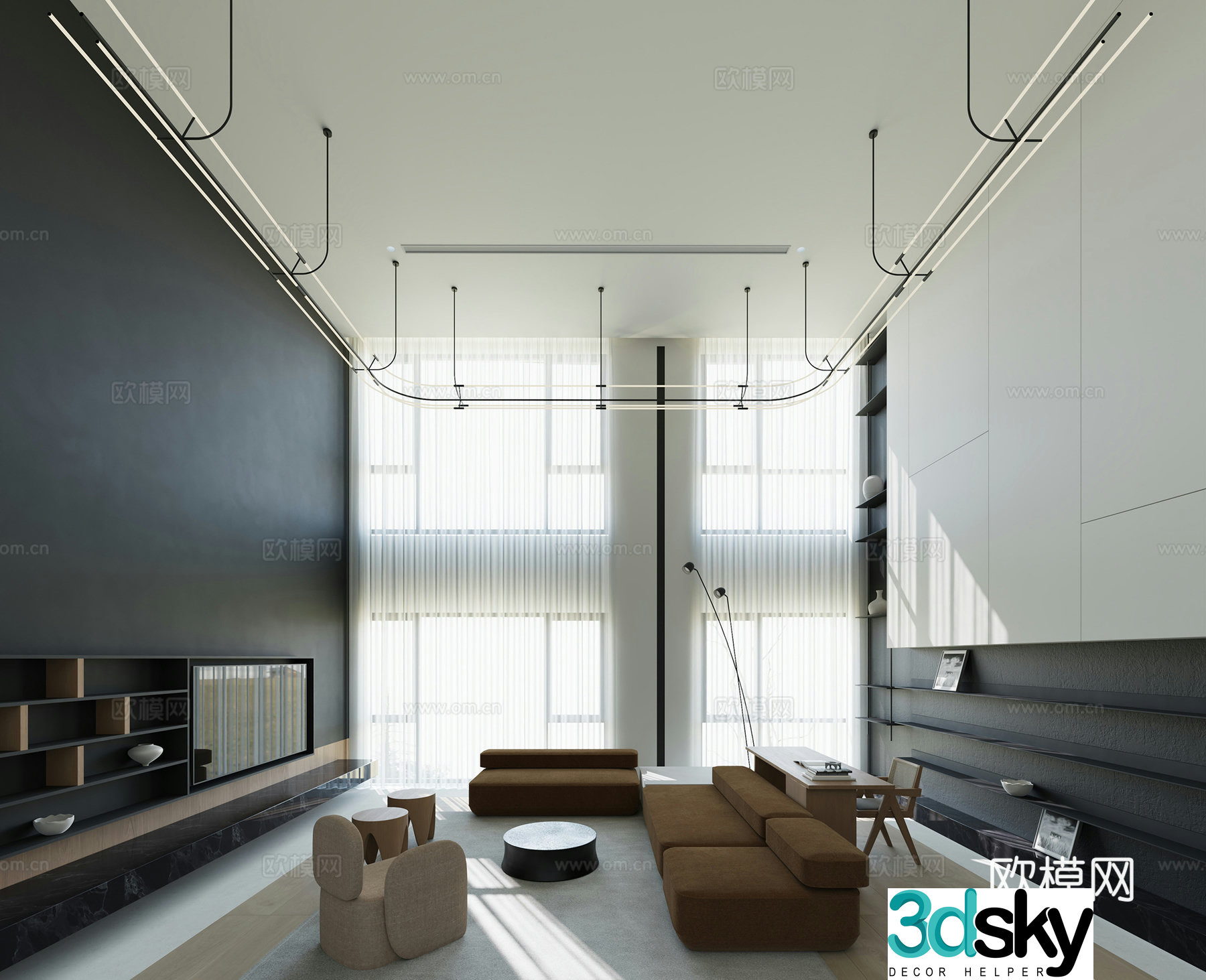 Modern living room 3d model