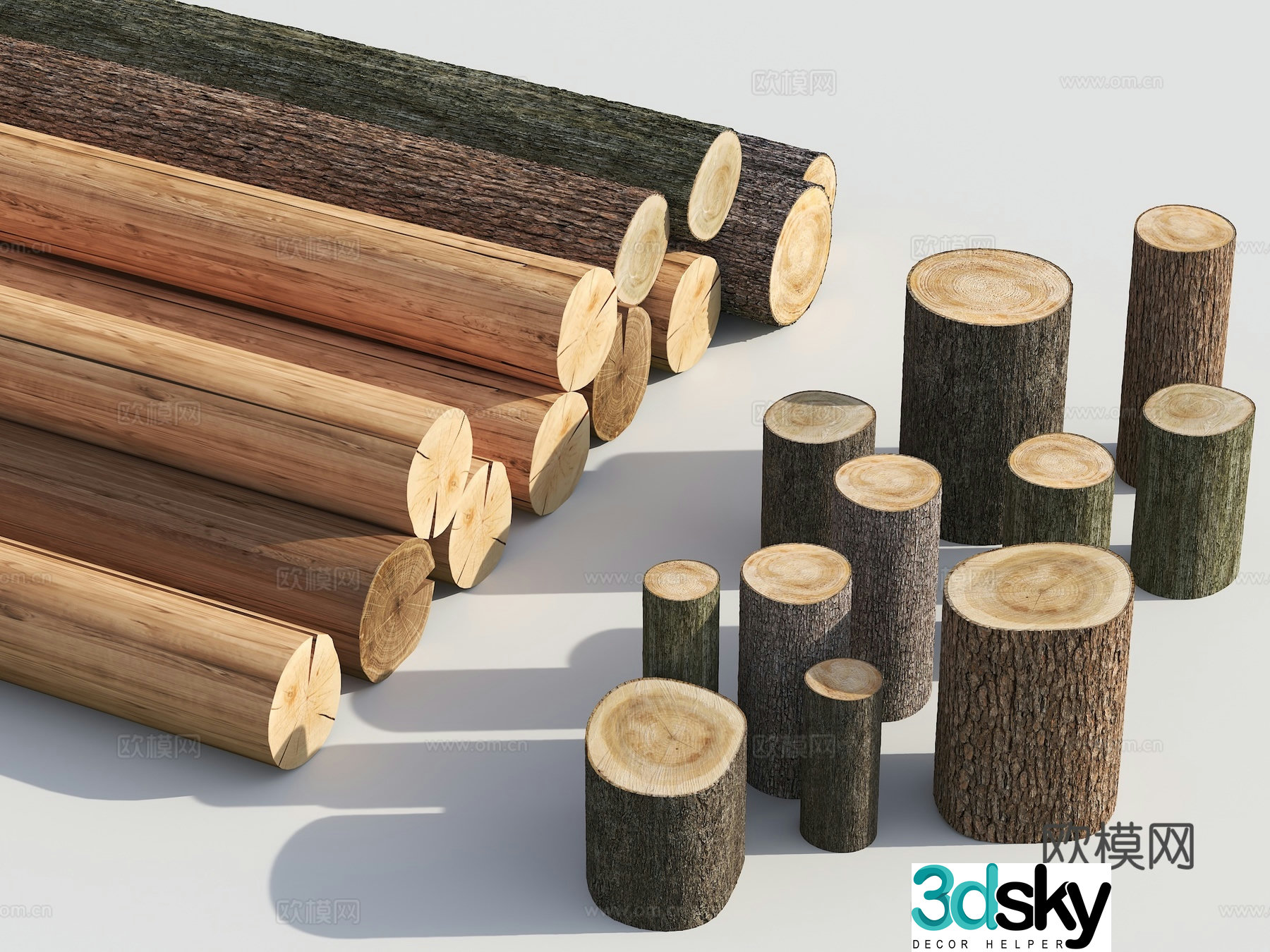 Modern dead wood tree segment tree stump tree trunk wooden stump wooden stump tree stump 3d model