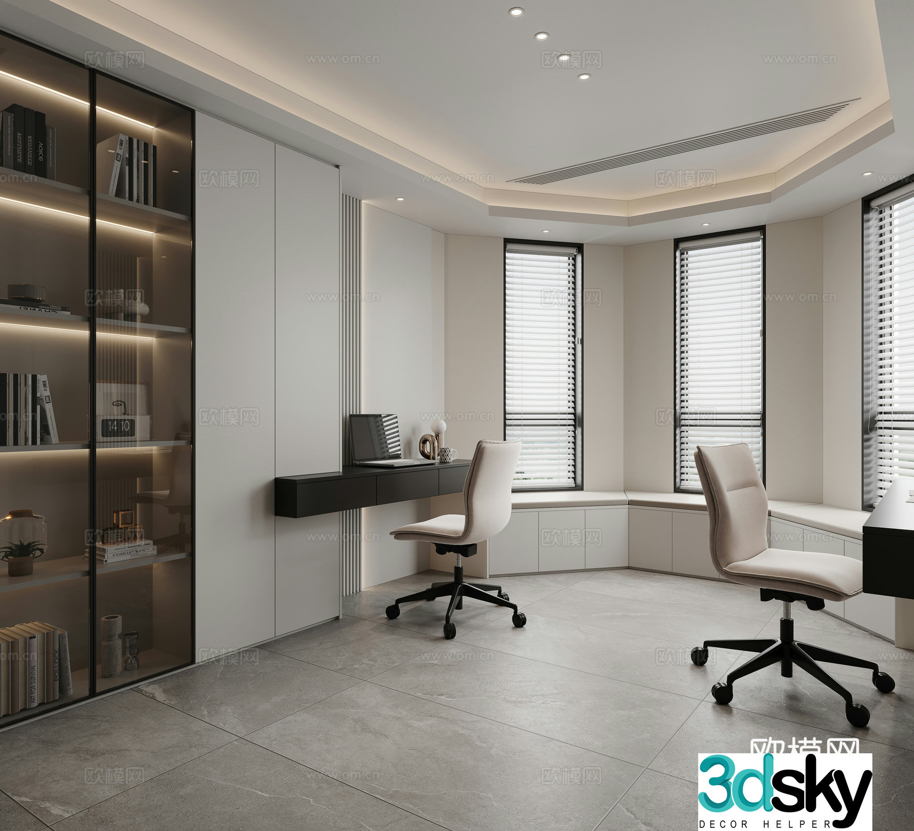 Modern study 3d model
