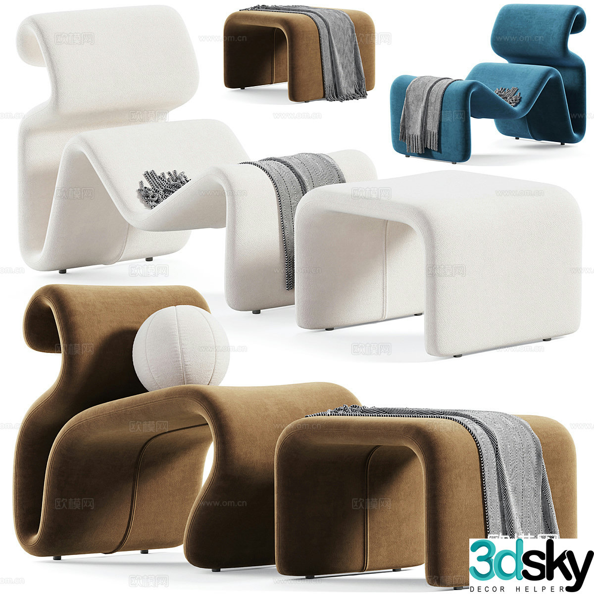 Modern Italian casual chair 3D model