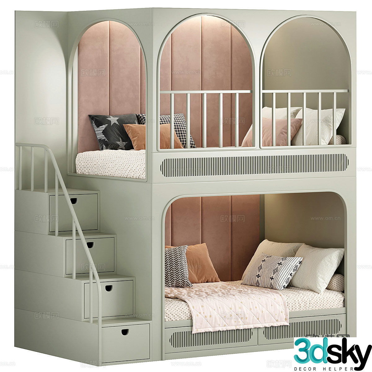 Children’s bunk bed 3d model