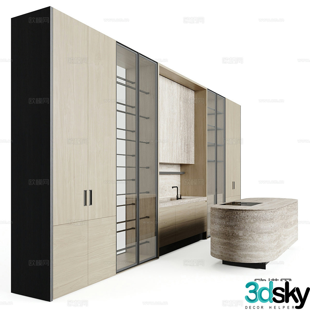 Modern Italian cabinet 3d model
