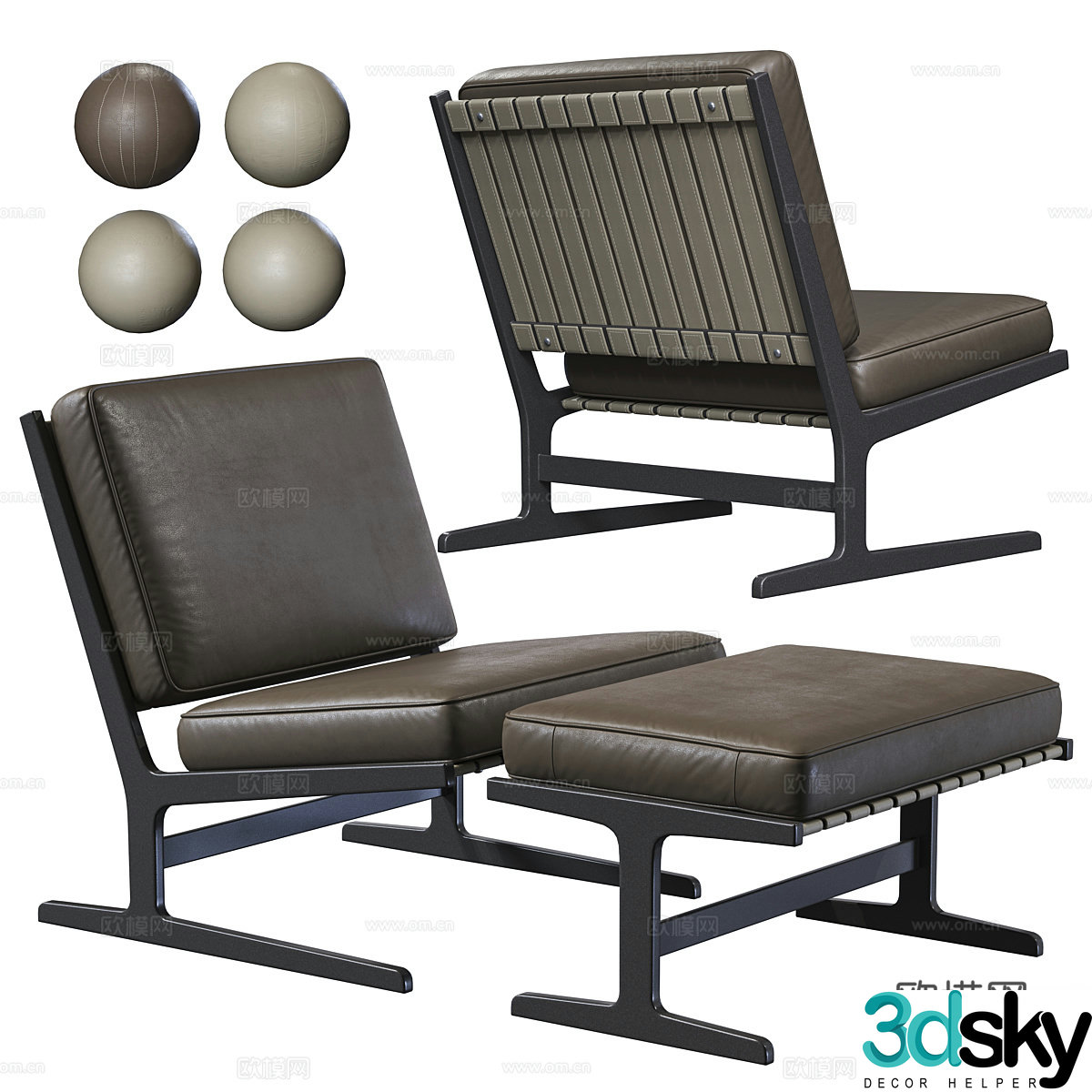 New Chinese style leisure chair 3d model