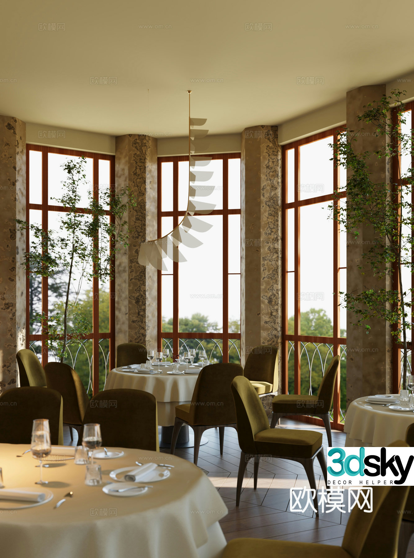 Modern western restaurant 3d model