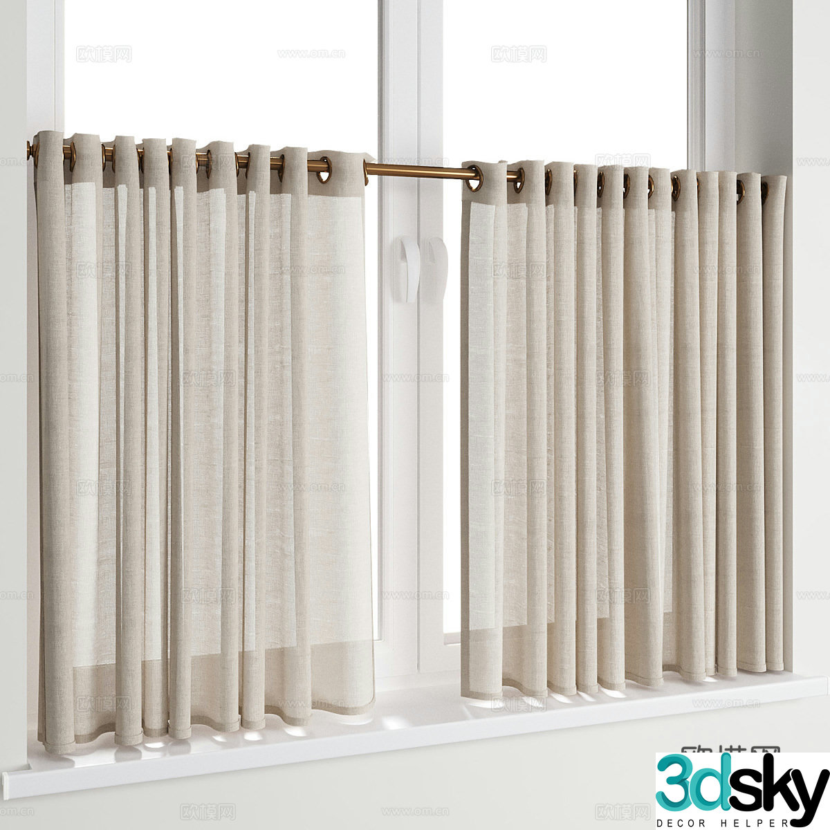 New Chinese shower curtain 3D model