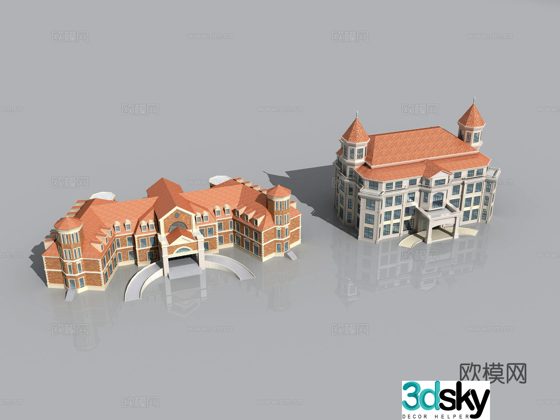 European -style architectural hotel commercial comprehensive building castle auditorium 3D model