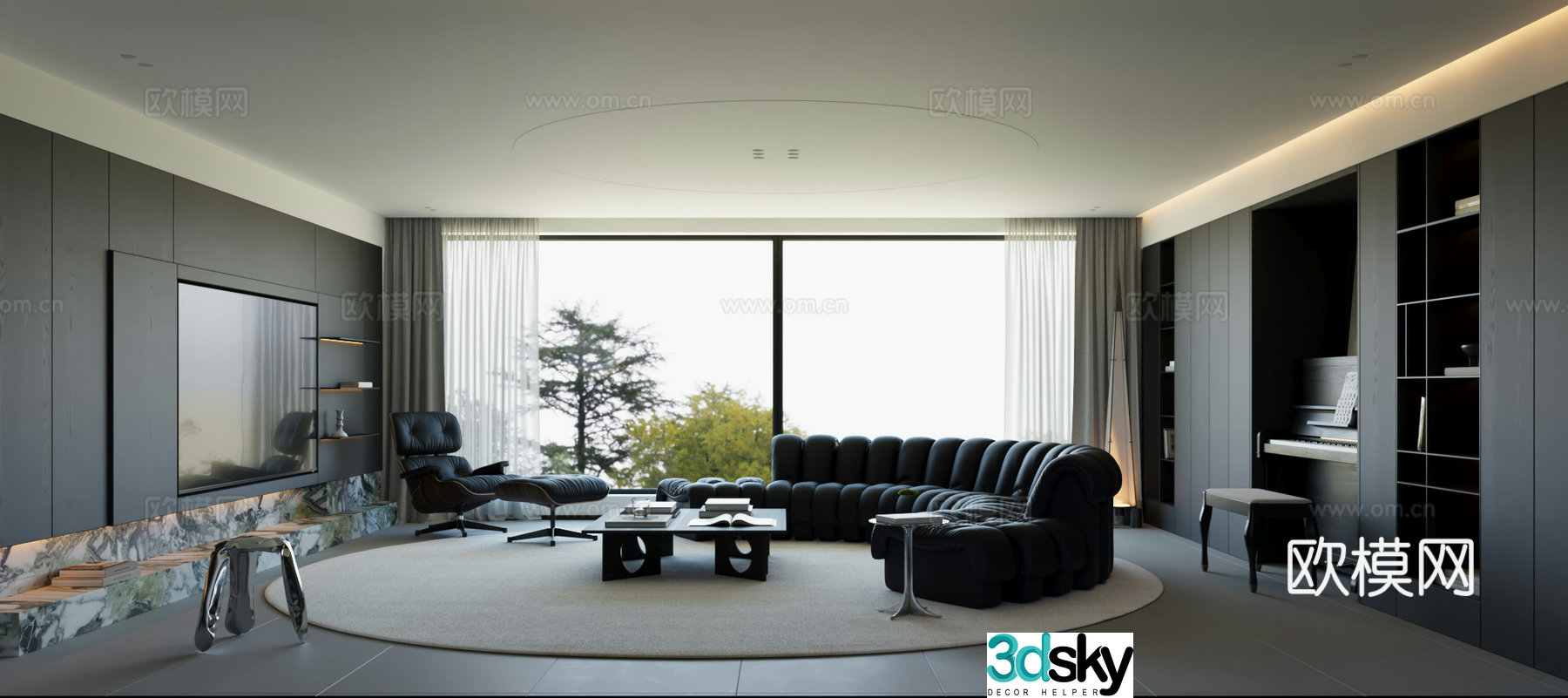 Modern living room 3d model