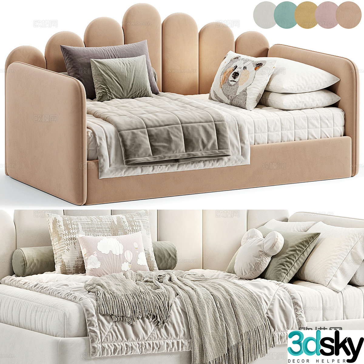 Modern children’s sofa bed 3D model