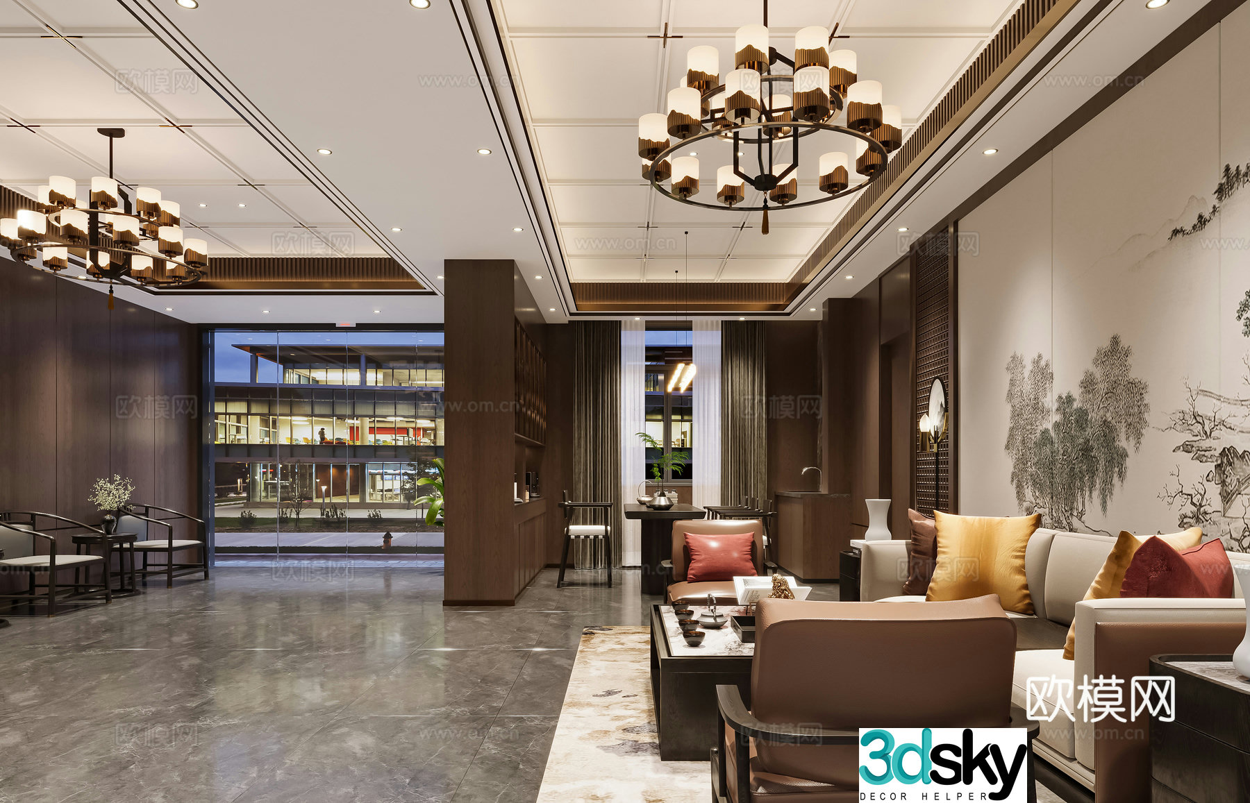 Hotel front desk 3D model