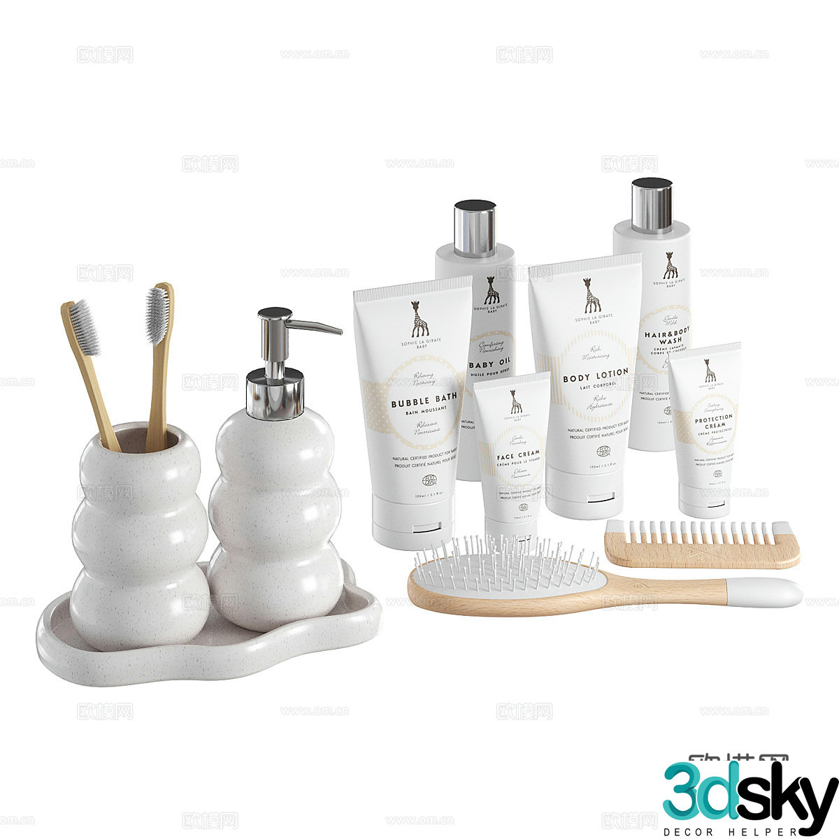 Modern children’s toiletries 3d model