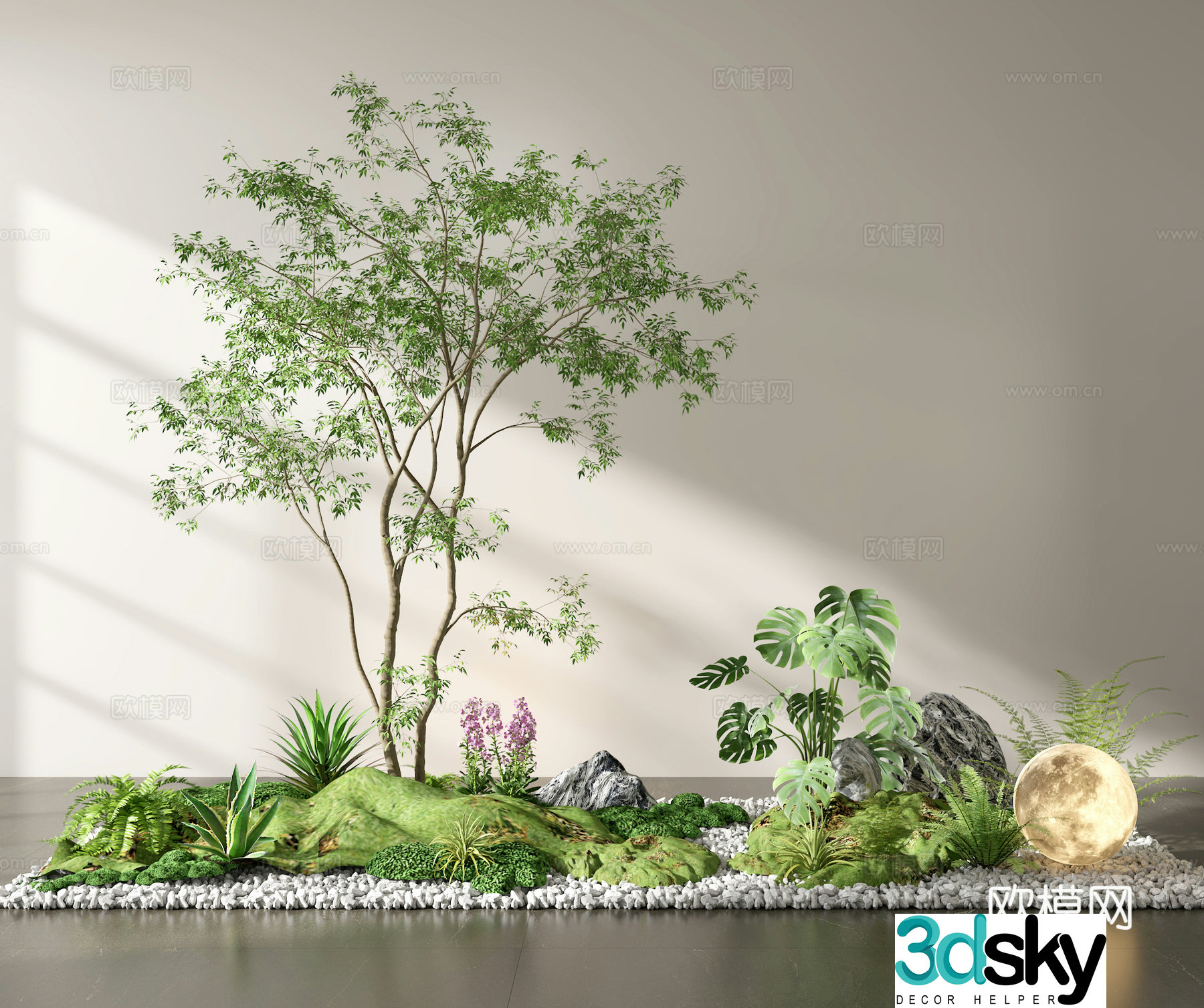 Green plants Pot plants Plant landscaping Indoor landscaping Plant pile 3D model