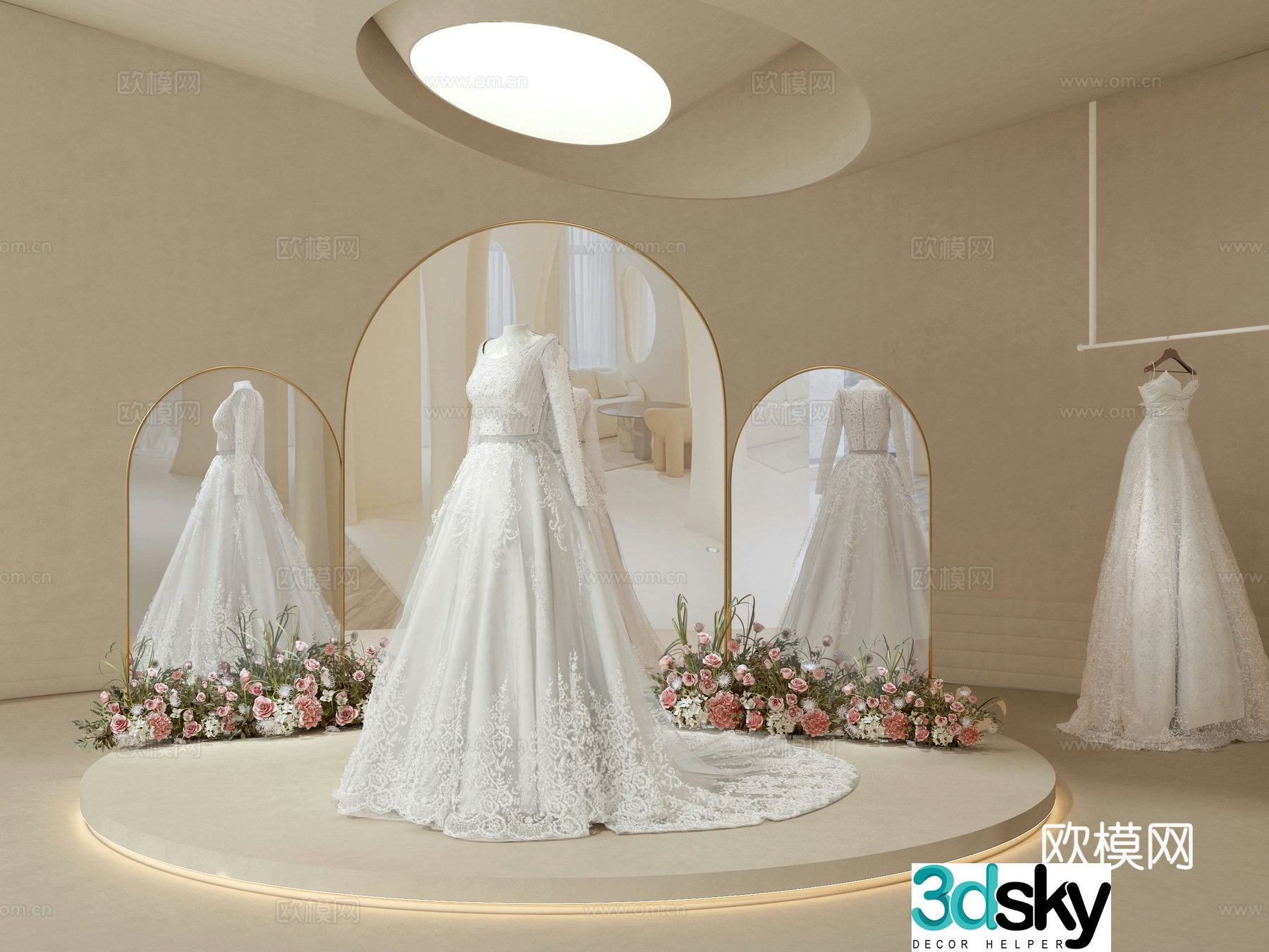 Wedding dress skirt clothes wedding shop wedding photography 3d model
