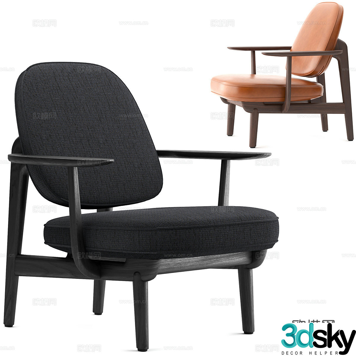 New Chinese casual chair 3D model