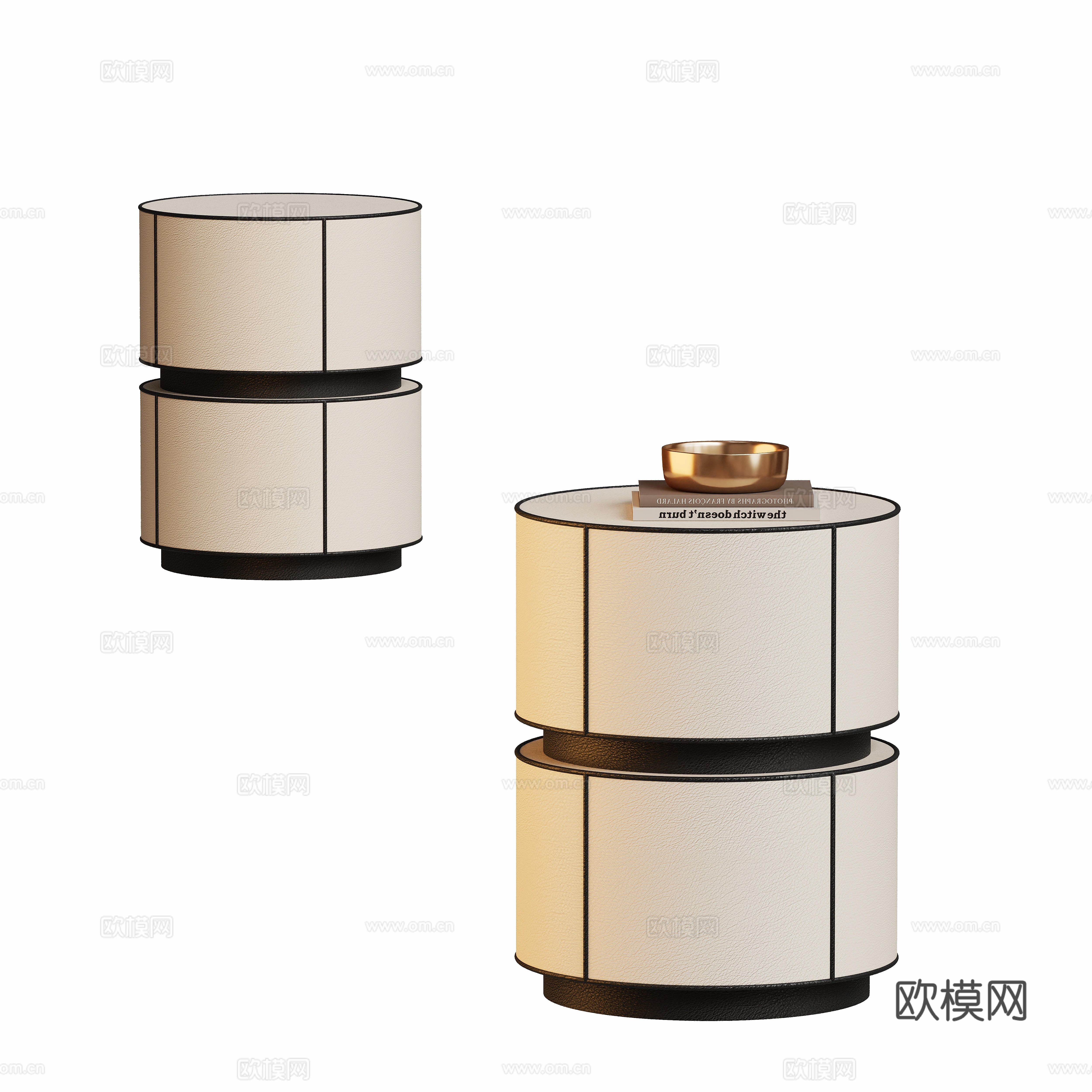 Modern round bedside table 3D model