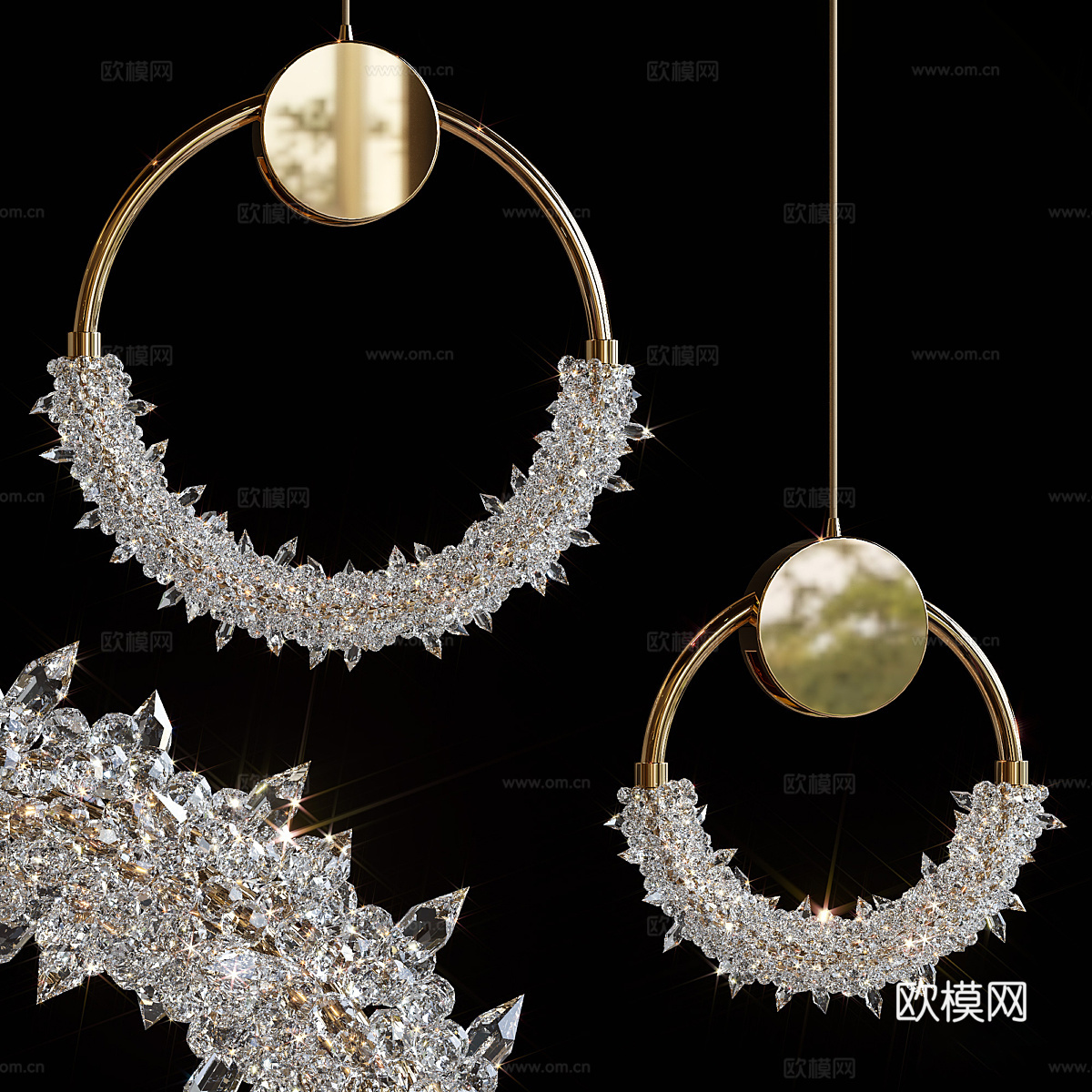 New Chinese style decorative chandelier 3D model