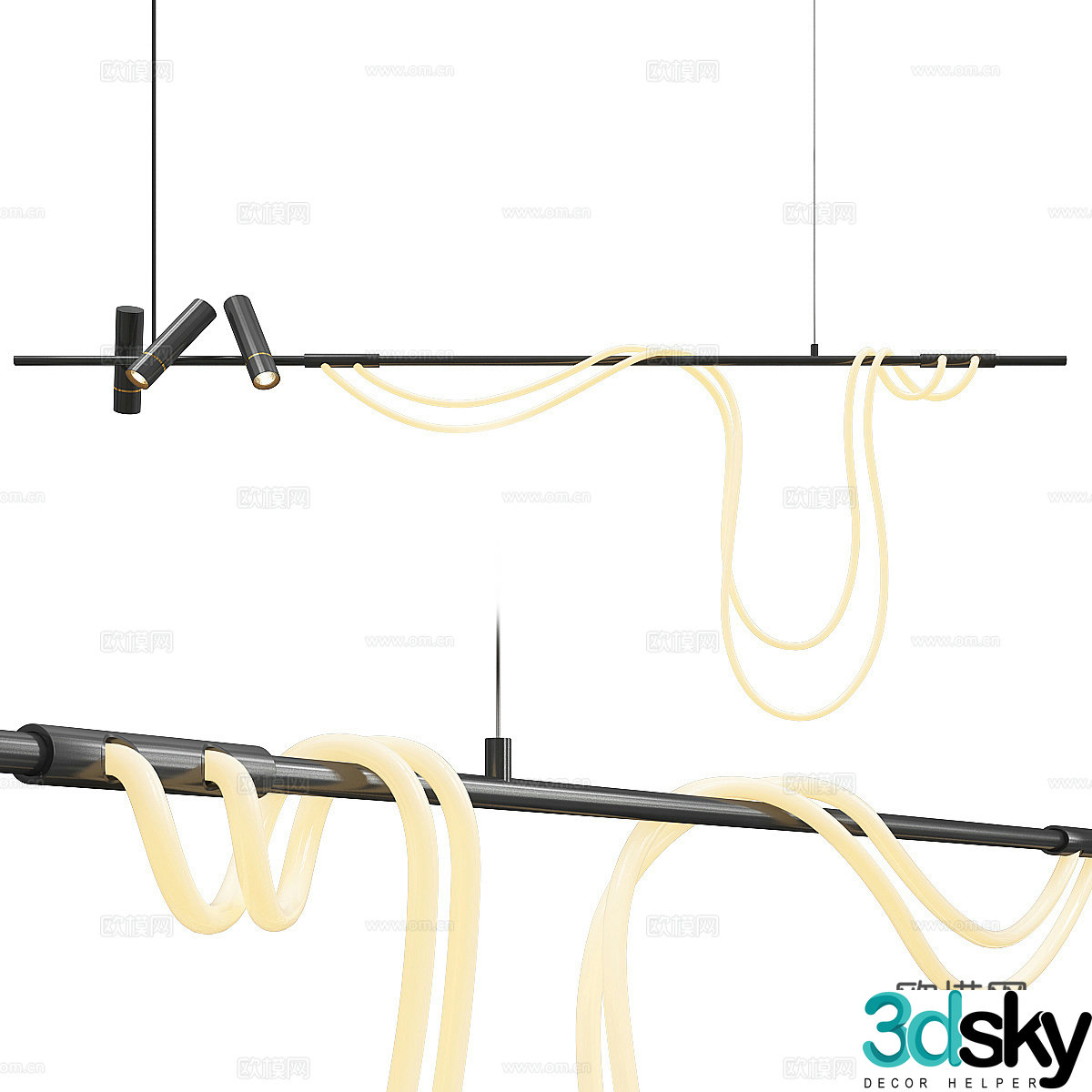 Modern Italian light luxury decorative chandelier 3d model