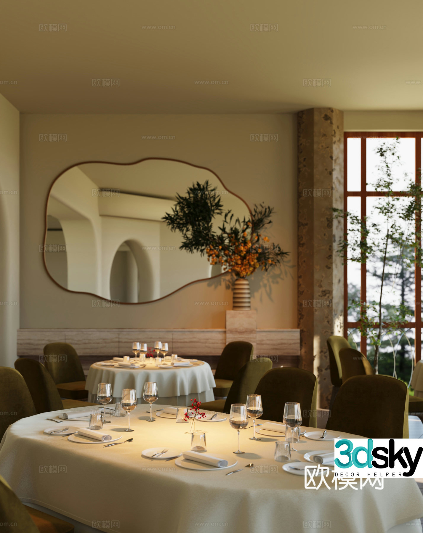 Modern Western Restaurant 3D model